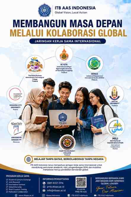 ITB AAS Indonesia berkolaborasi dengan luar negeri di wilaya Asia, Eropa, dan Afrika