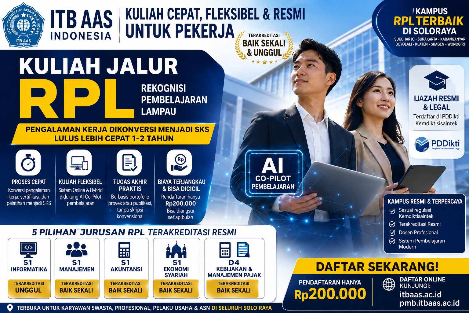 Kuliah Kelas Pegawai RPL ITB AAS Online Hybrid Terbaik di Soloraya Tanpa Skripsi