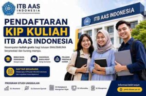 Institut Teknologi Bisnis (ITB) AAS Indonesia kembali membuka kesempatan bagi lulusan SMA/SMK/MA sederajat untuk melanjutkan pendidikan tinggi melalui jalur Kartu Indonesia Pintar (KIP) Kuliah Tahun Akademik 2026/2027