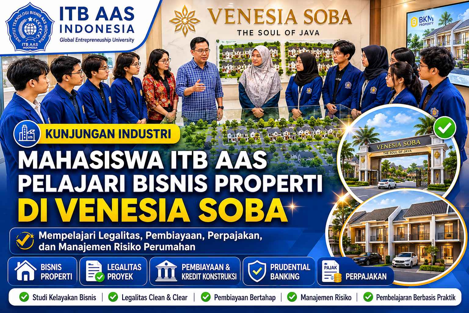 mahasiswa ITB AAS Indonesia melakukan kunjungan industri di perumahan solo baru, venesia soba