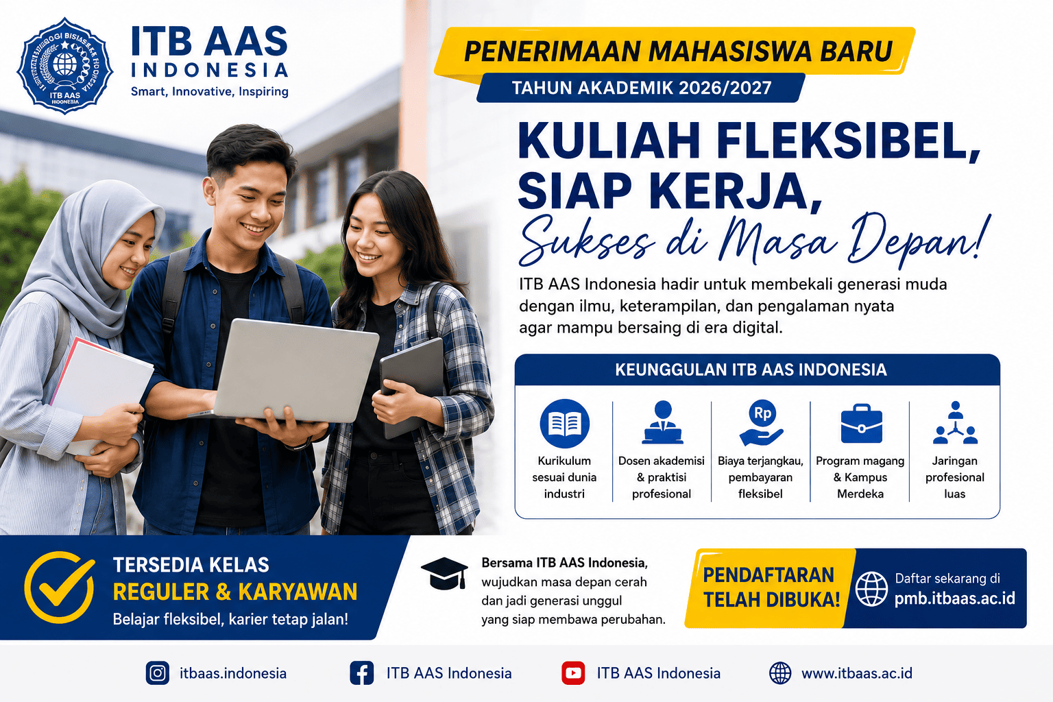 Penerimaan Mahasiswa Baru ITB AAS Indonesia Tahun Akademik 2026/2027