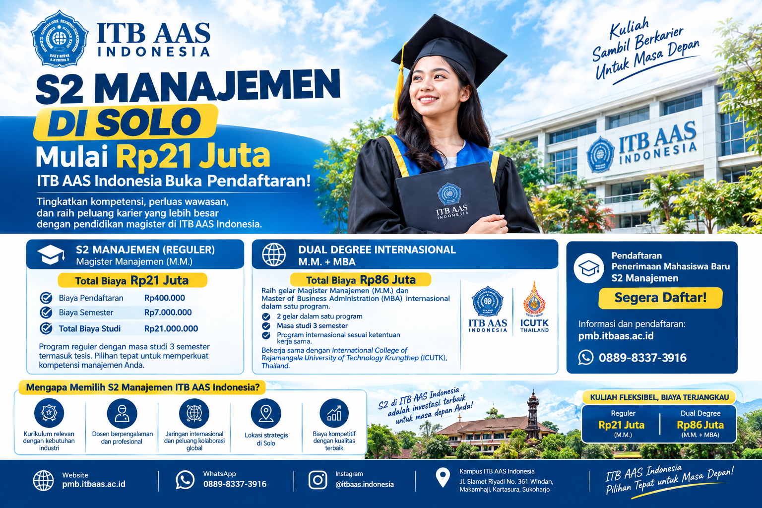 S2 Manajemen ITB AAS Indonesia di Solo mulai Rp21 juta